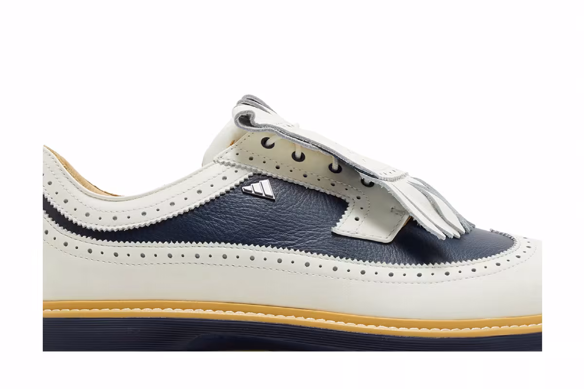 Malbon Golf x adidas MC87 Spikeless Golf Off White Collegiate Navy, view 3