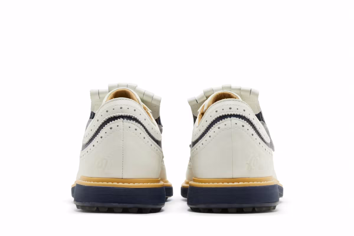 Malbon Golf x adidas MC87 Spikeless Golf Off White Collegiate Navy, view 7