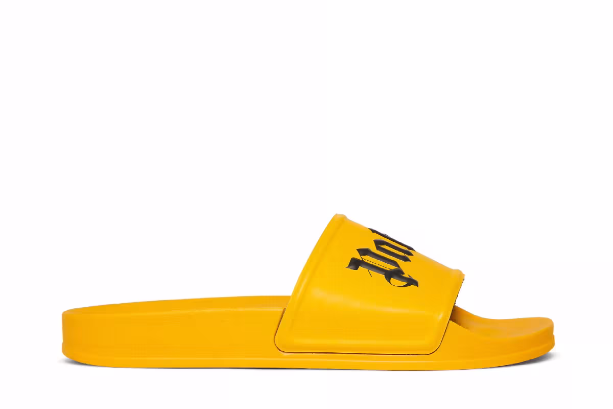 Palm Angels Logo Slide Yellow Black, view 2