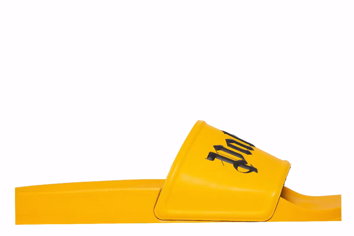Palm Angels Logo Slide Yellow Black, view 3