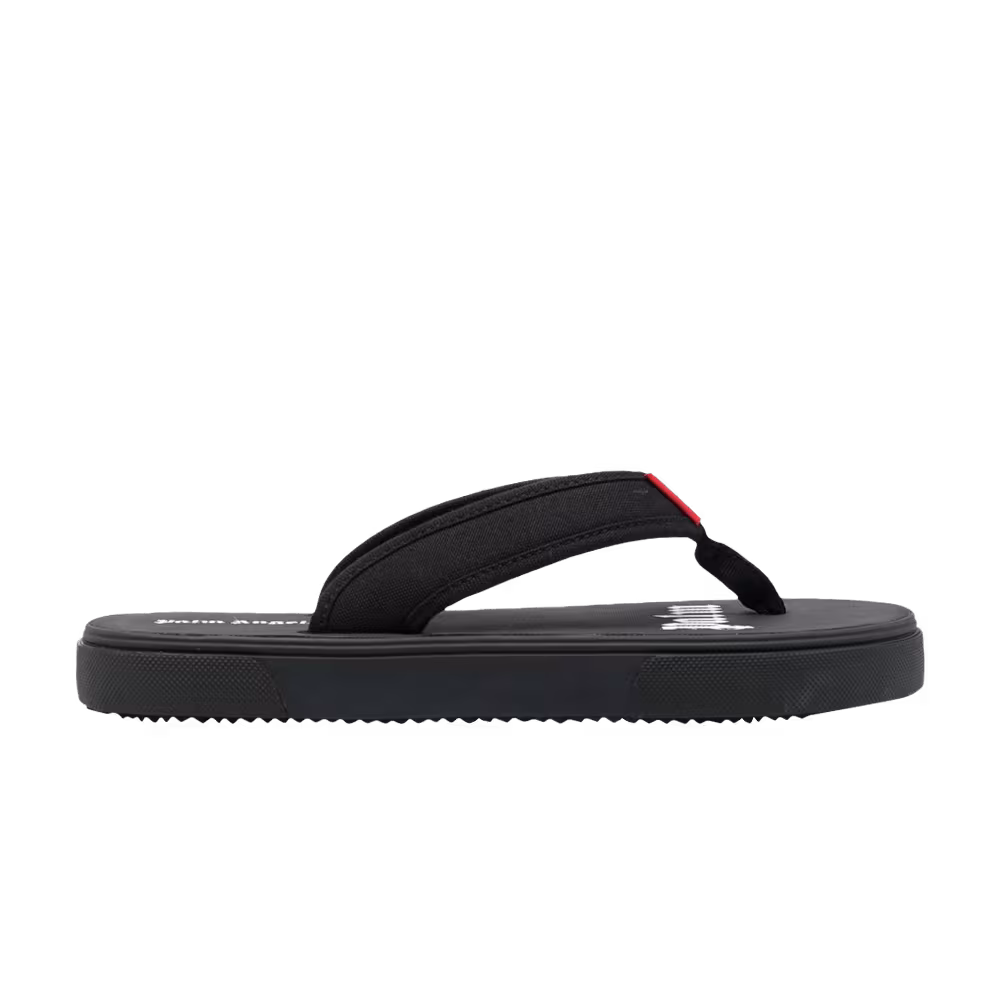 Palm Angels Logo Tag Flip Flops Black