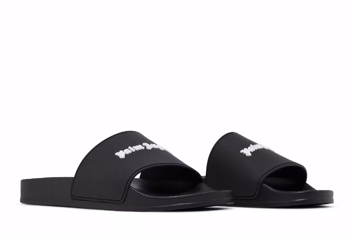 Palm Angels Pool Slider Essential Logo - Black, view 9