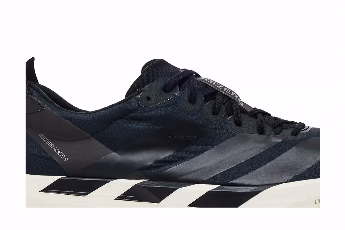 adidas Adizero Adios 9 Black Iron Metallic, view 3
