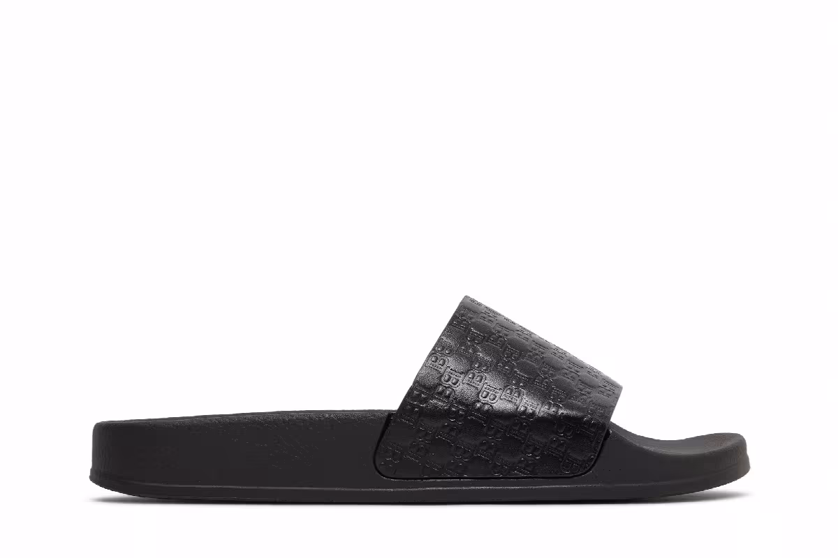 Balmain Women's Calypso Sandal Embossed Monogram - Black, view 2