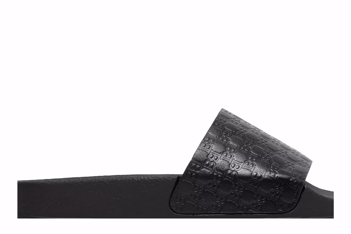 Balmain Women's Calypso Sandal Embossed Monogram - Black, view 3