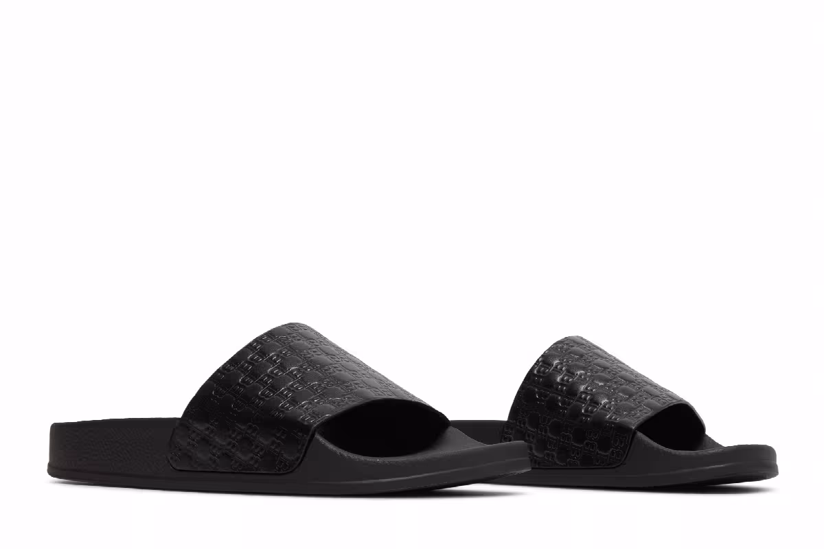 Balmain Women's Calypso Sandal Embossed Monogram - Black, view 9