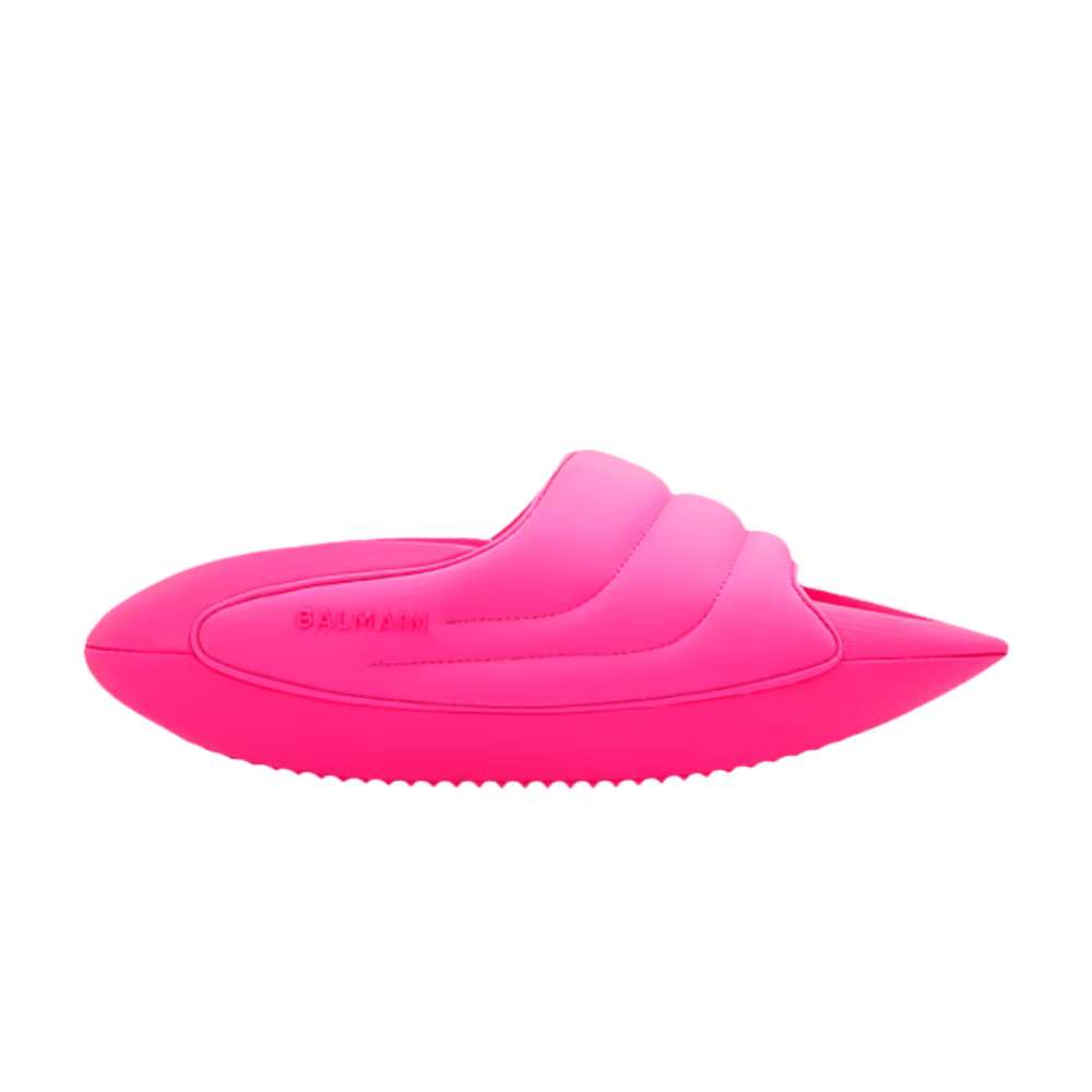 Balmain Women's B-IT Quilted Leather Mules Neon Pink
