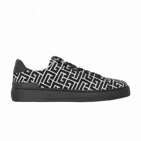 Balmain Monogram Jacquard B-Court Trainer 'Black'