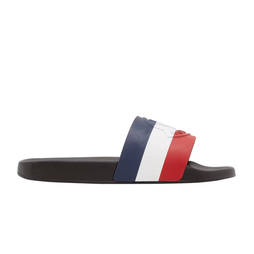 Moncler Basile Pool Slide Black Tricolour