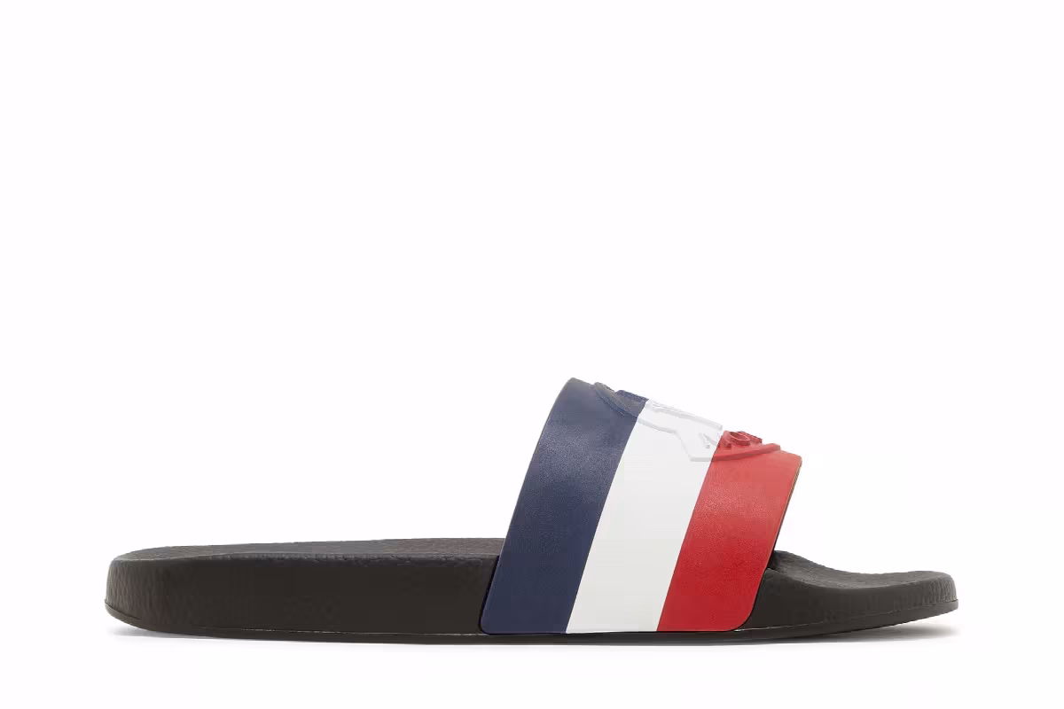 Moncler Basile Pool Slide Black Tricolour, view 2
