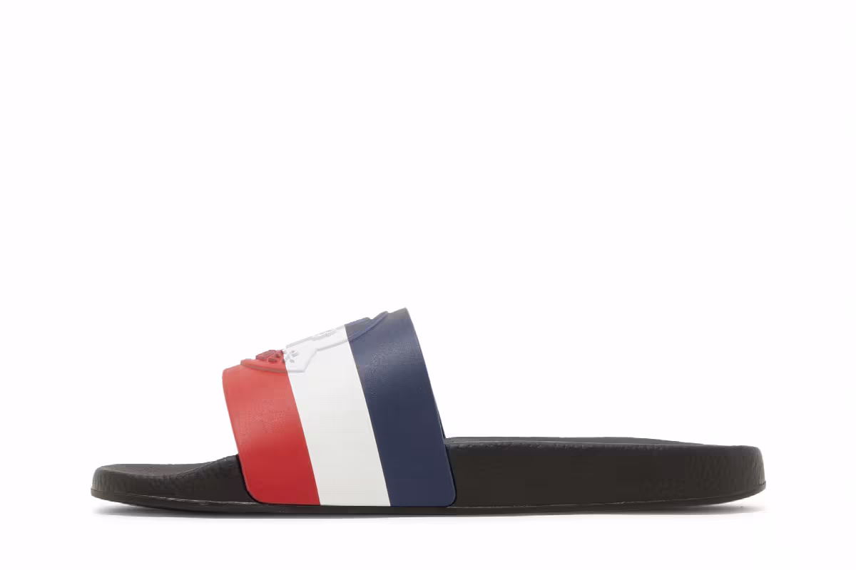 Moncler Basile Pool Slide Black Tricolour, view 4