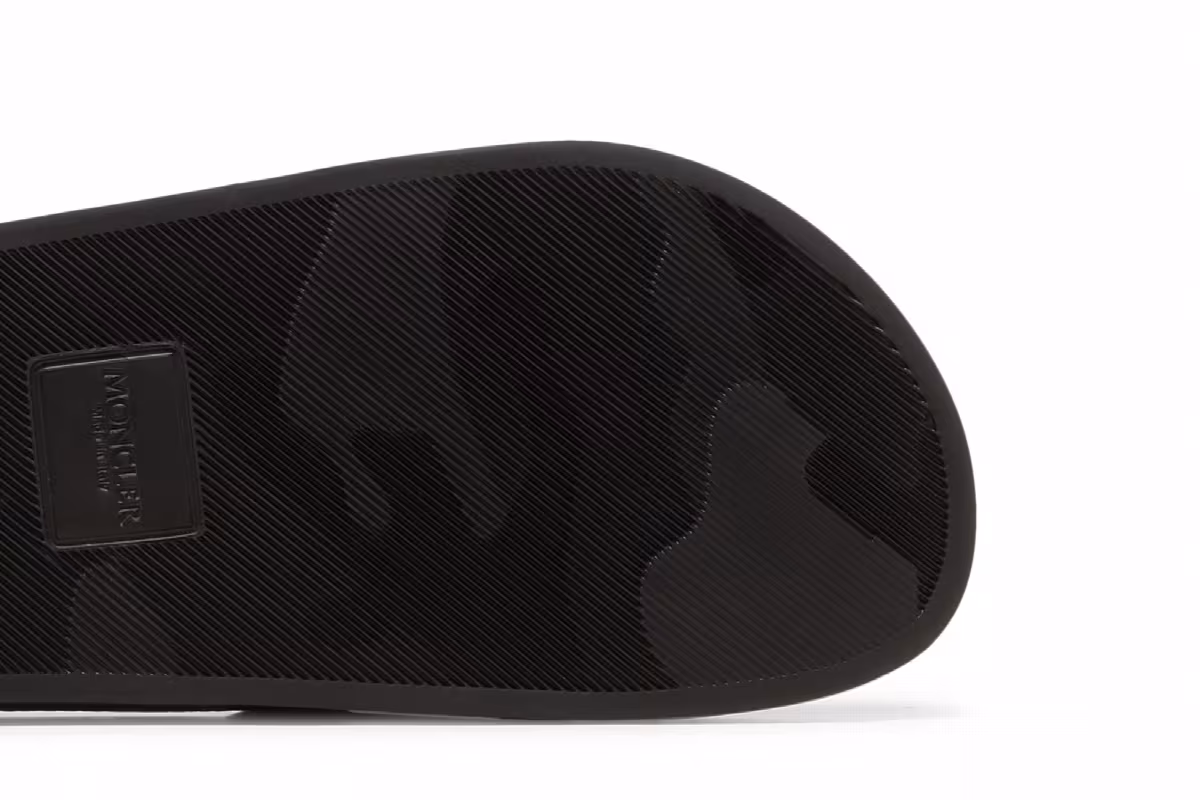 Moncler Basile Pool Slide Black Tricolour, view 6
