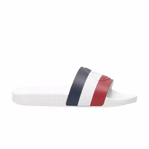Moncler Basile Pool Slide 'White Tricolour'