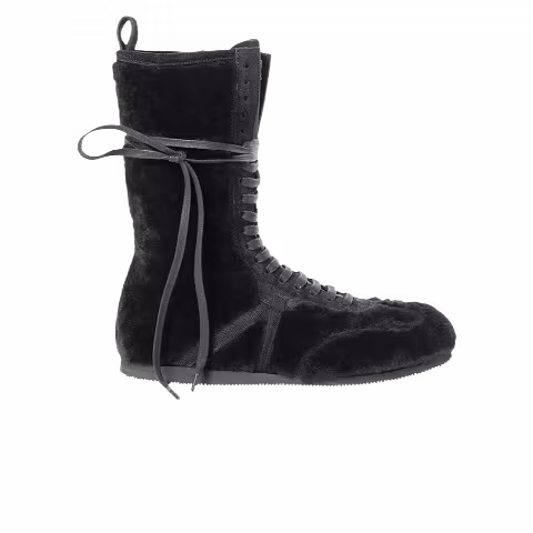 Ann Demeulemeester Wmns Fides Soft High-Top Boxing Sneaker 'Shearling Dark Brown'