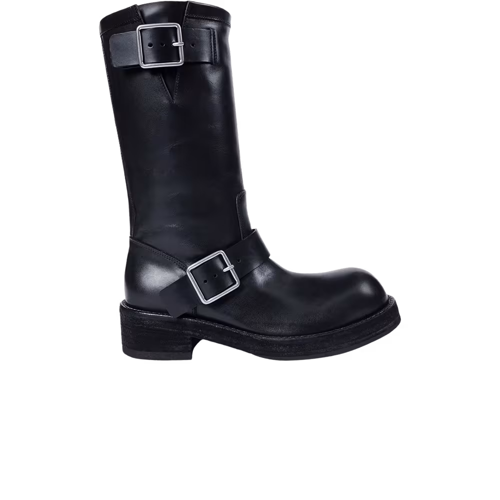 Ann Demeulemeester Women's Sarith Engineer Biker Boots With Buckles Black