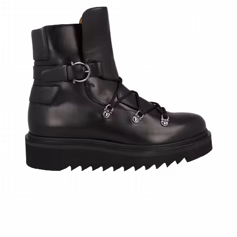 Ferragamo Giulio Lace-Up Demi Boot 'Black'