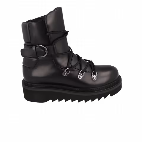 Ferragamo Wmns Elimo Lace-Up Leather Boot 'Black'