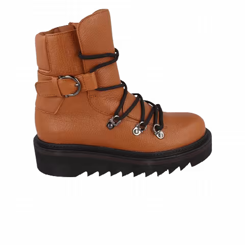Ferragamo Wmns Elimo Lace-Up Leather Boot 'Medium Brown'