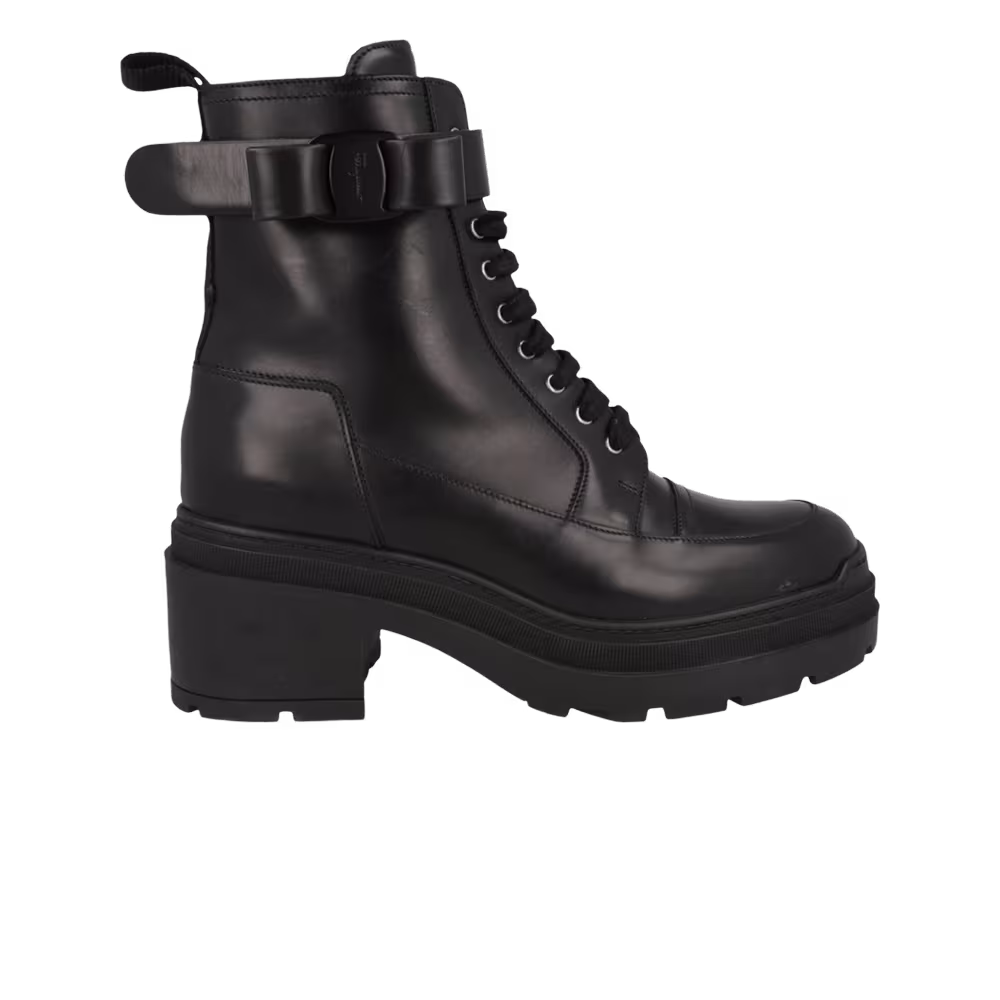 Ferragamo Women's Lober Leather Bootie Black