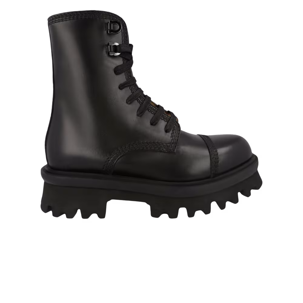 Ferragamo Faraway Demi Combat Boot Black