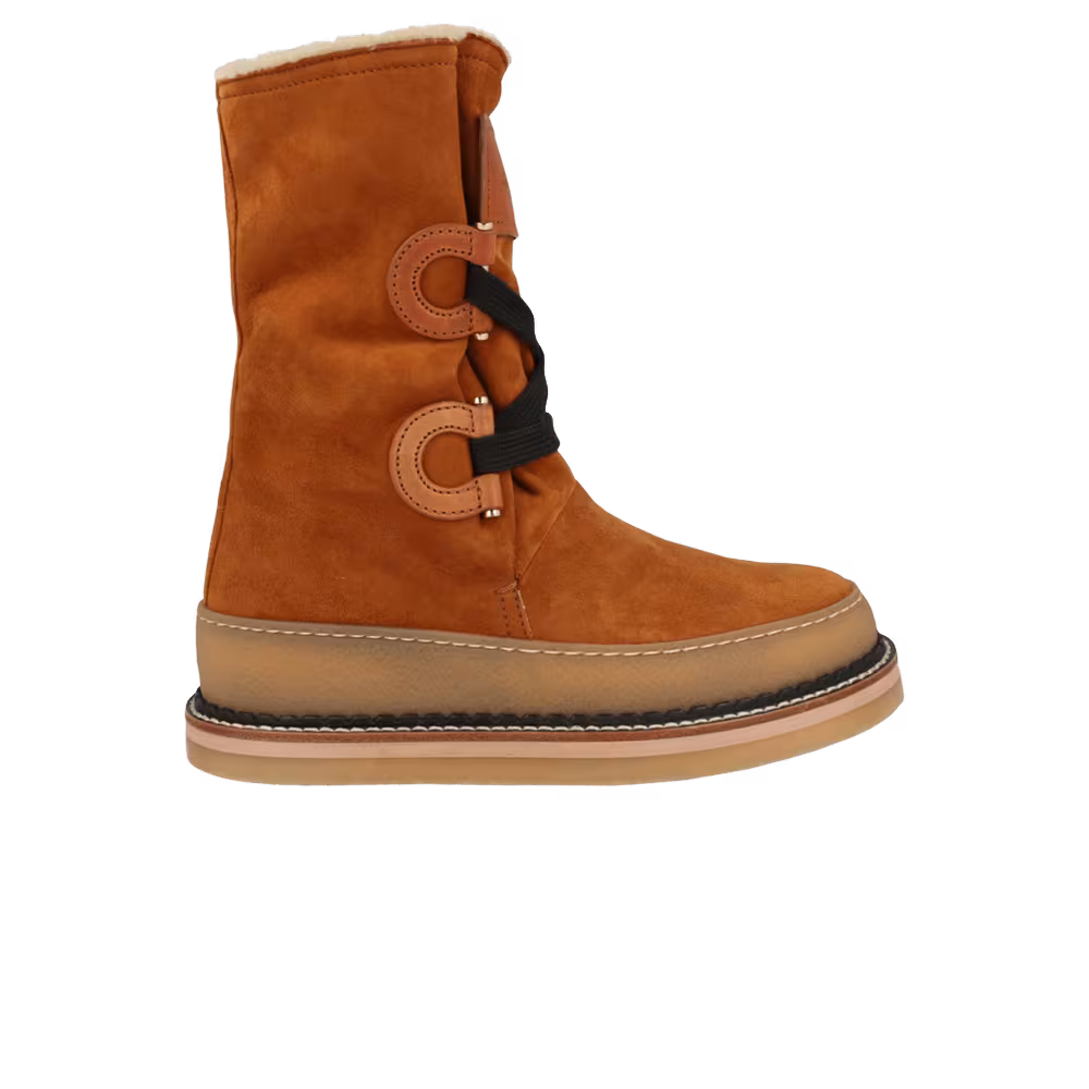 Women's Ferragamo Celeno Slouchy Suede Boot Beige Brown