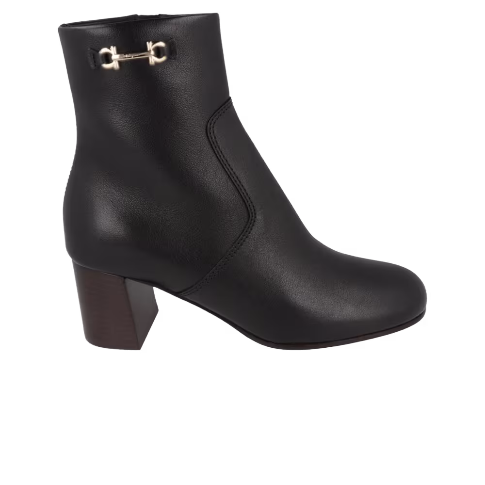 Ferragamo Women's Otello Leather Bootie Black