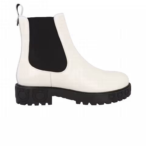 Ferragamo Wmns Varsi Patent Leather Bootie 'White'