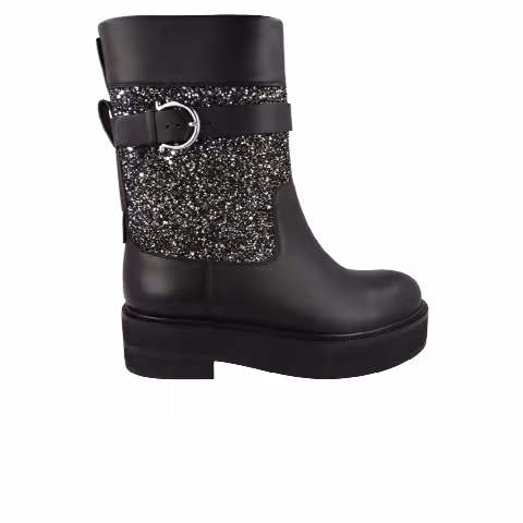Wmns Ferragamo Ean Glitter Ankle Boot 'Black'