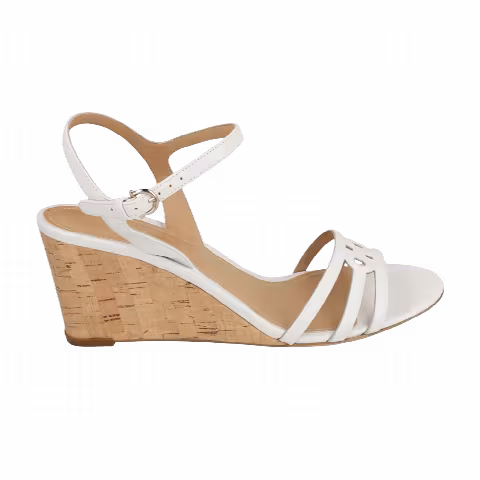 Ferragamo Wmns Fieri Leather Wedge Sandal 'White'