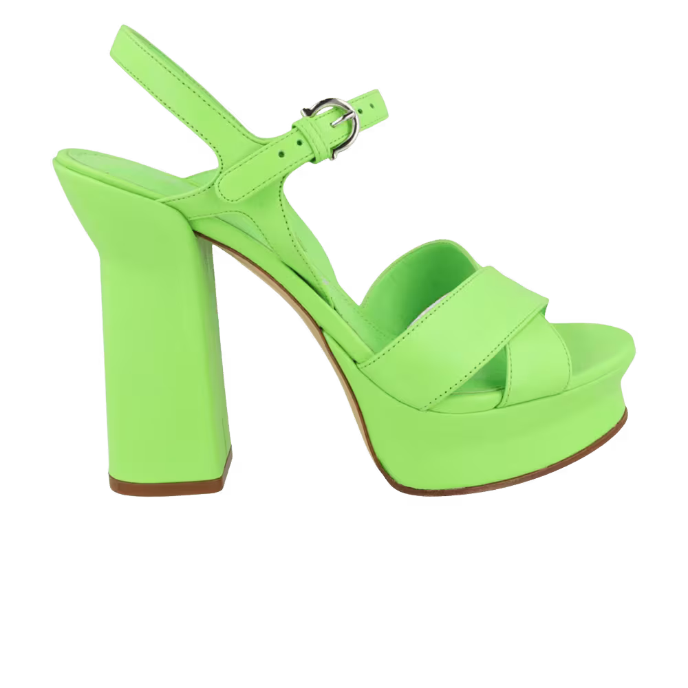 Women's Ferragamo Sonya Leather Platform Sandal Light Green