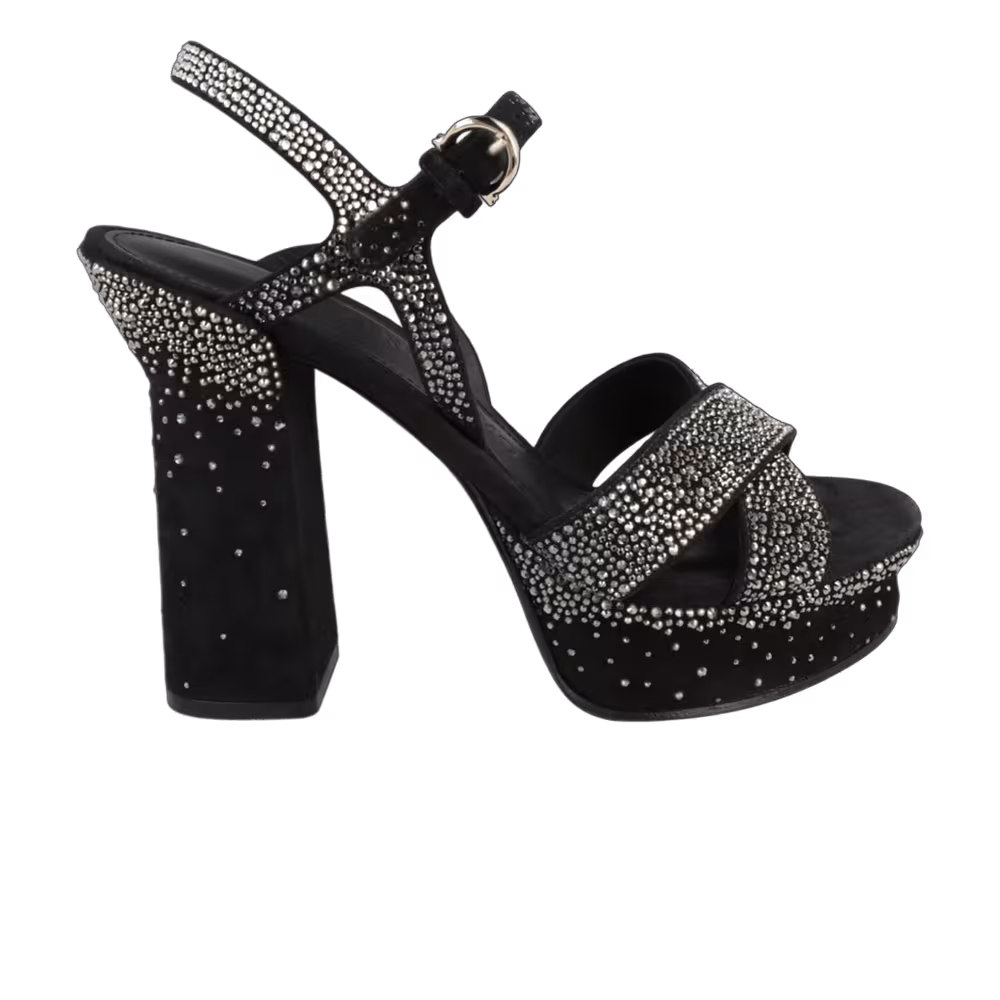 Women's Ferragamo Sonya Suede Platform Sandal Black