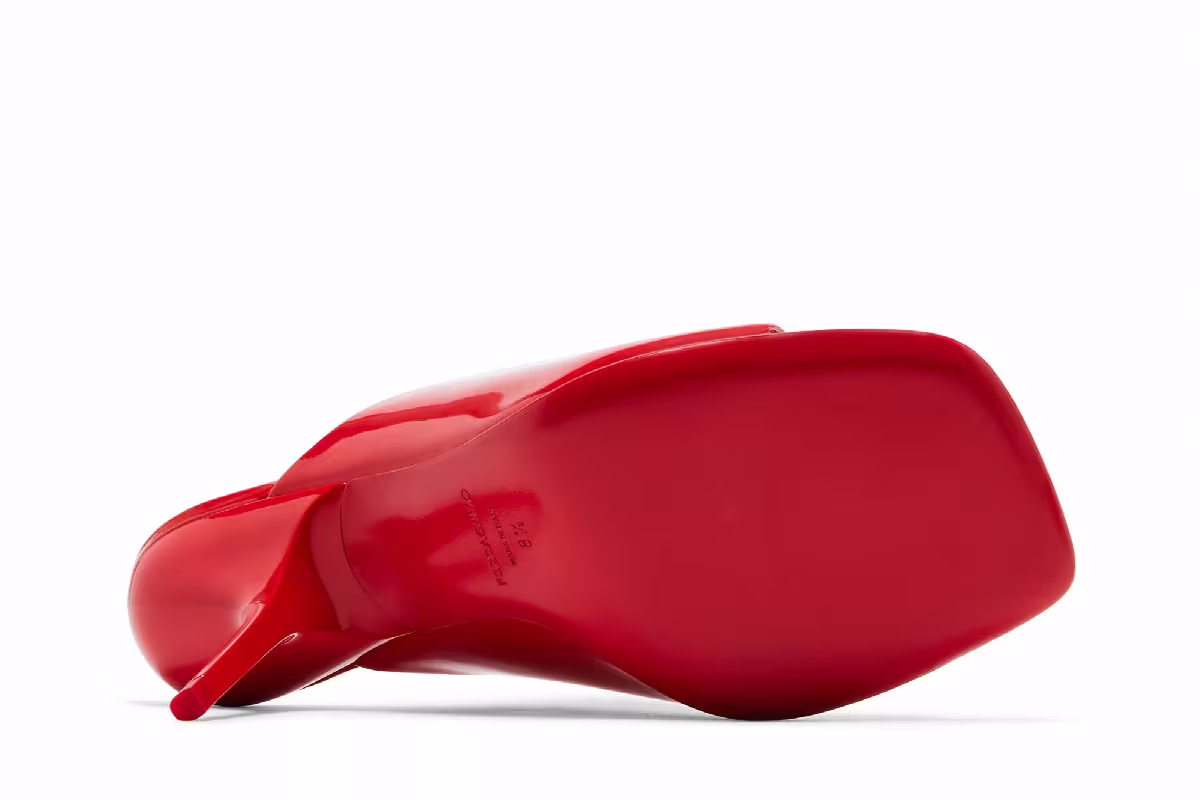 Women's Ferragamo Era Patent Leather Mule Red, view 5