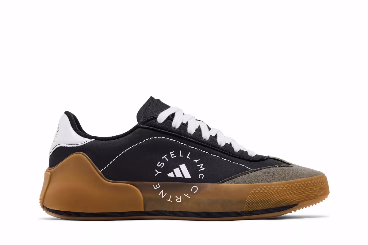 Stella McCartney x adidas Women's Court Boost Black White Gum, view 2