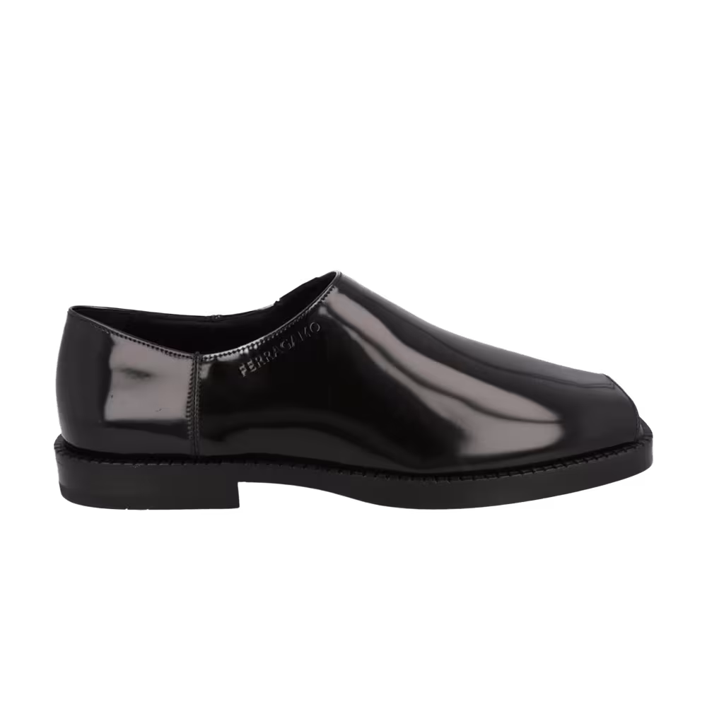Ferragamo Dyaso Open Toe Loafer Black