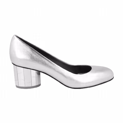 Ferragamo Wmns Farrah Metallic Leather Pump 'Grey'