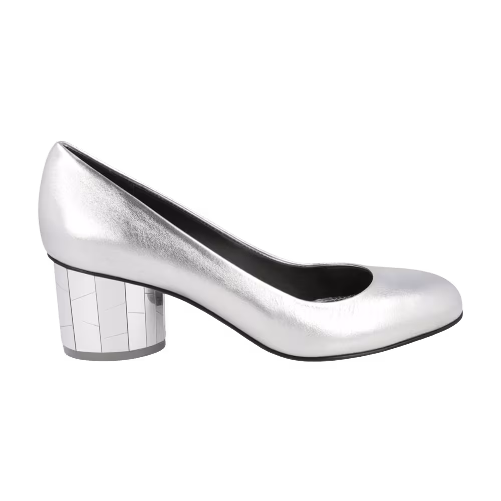 Ferragamo Women's Farrah Metallic Leather Pump Grey
