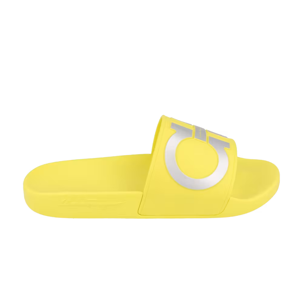 Ferragamo Groovy Dual Gancini Slide Yellow