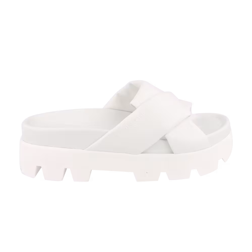 Women's Ferragamo Air Lug Leather Slide White