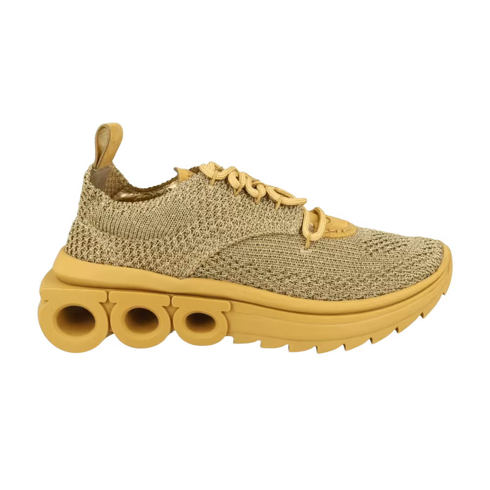 Ferragamo Women's Nima Knit Low-Top Sneaker Brown