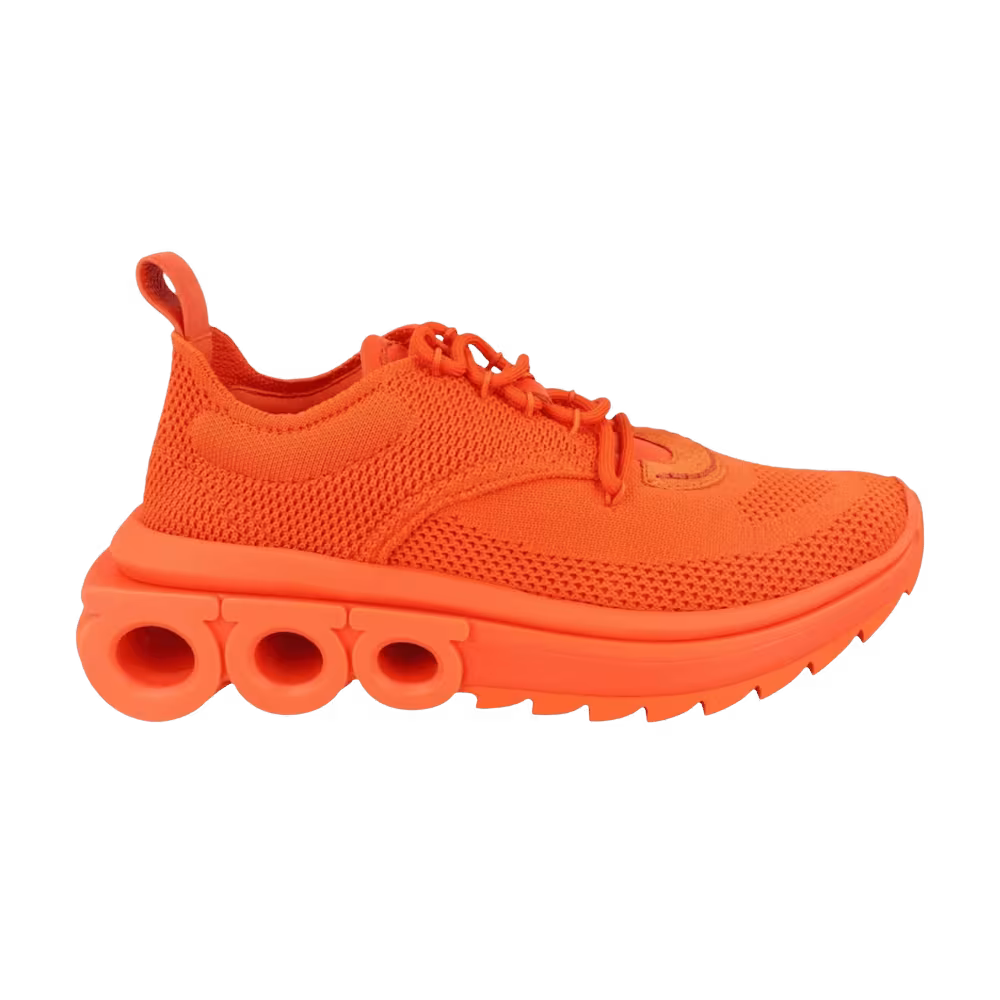 Ferragamo Women's Nima Knit Low-Top Sneaker Orange