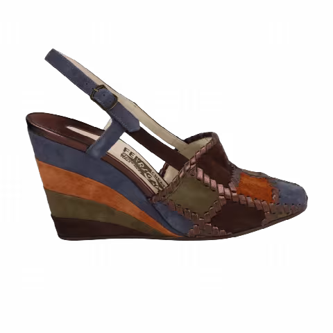 Ferragamo Wmns Arlequin Wedge 'Blue'
