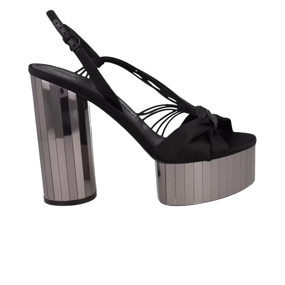 Women's Ferragamo Sabrina Mirrored Platform Heel Black
