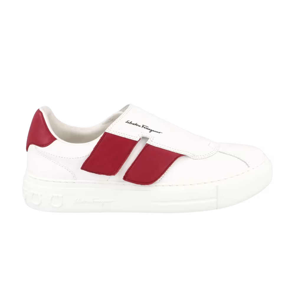 Ferragamo Lima Gancini Low-Top Sneaker White