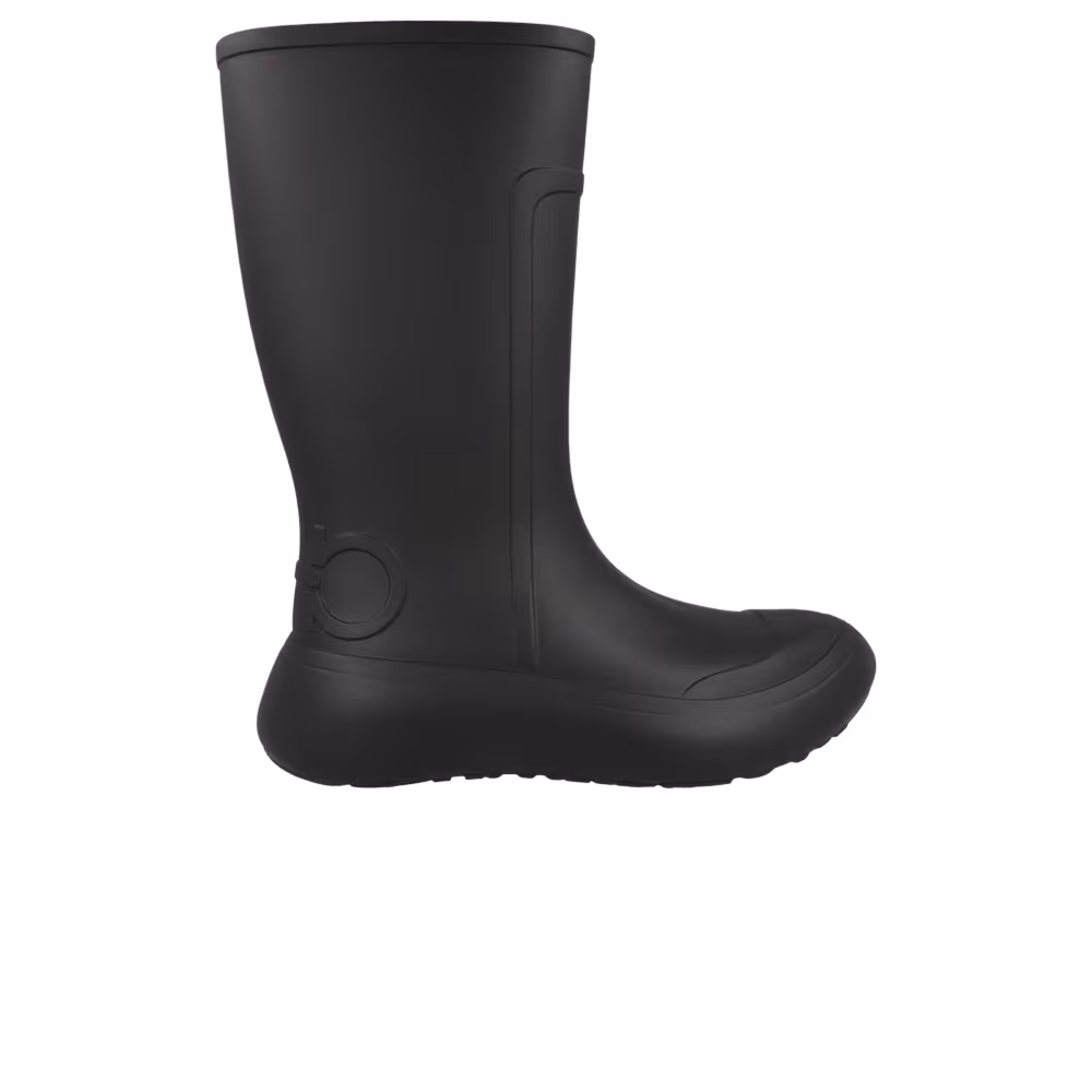 Ferragamo Women's Gancini Logo Rain Boot Black