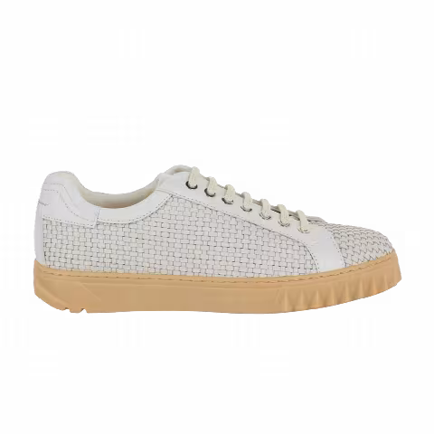 Ferragamo Cube 17 Woven Leather Sneaker 'White'