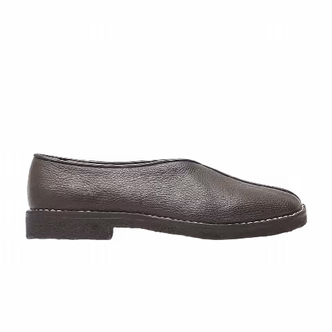Lemaire Piped Crepe Slipper 'Dark Brown'