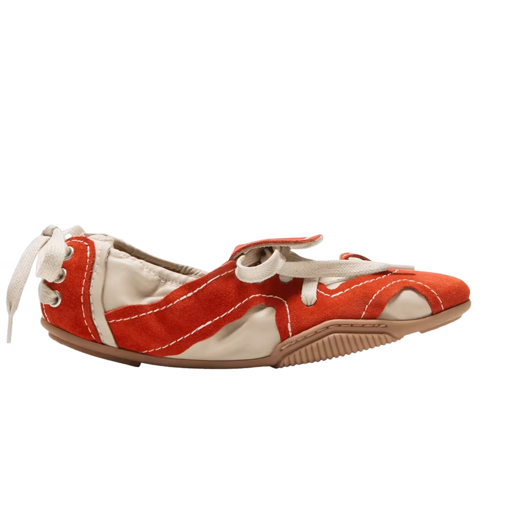 Acne Studios Women's Lace-Up Shoe Off White Orange