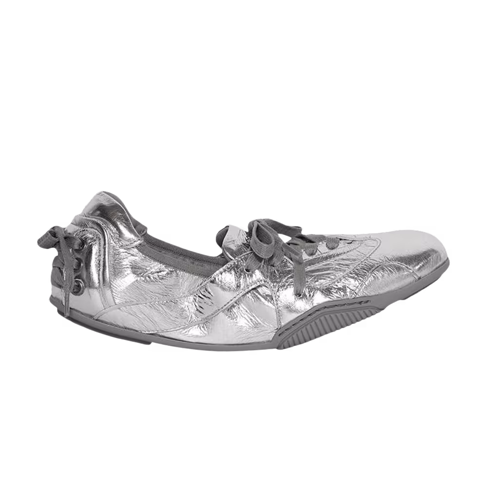Acne Studios Women's Lace Up Ballet Flat Silver