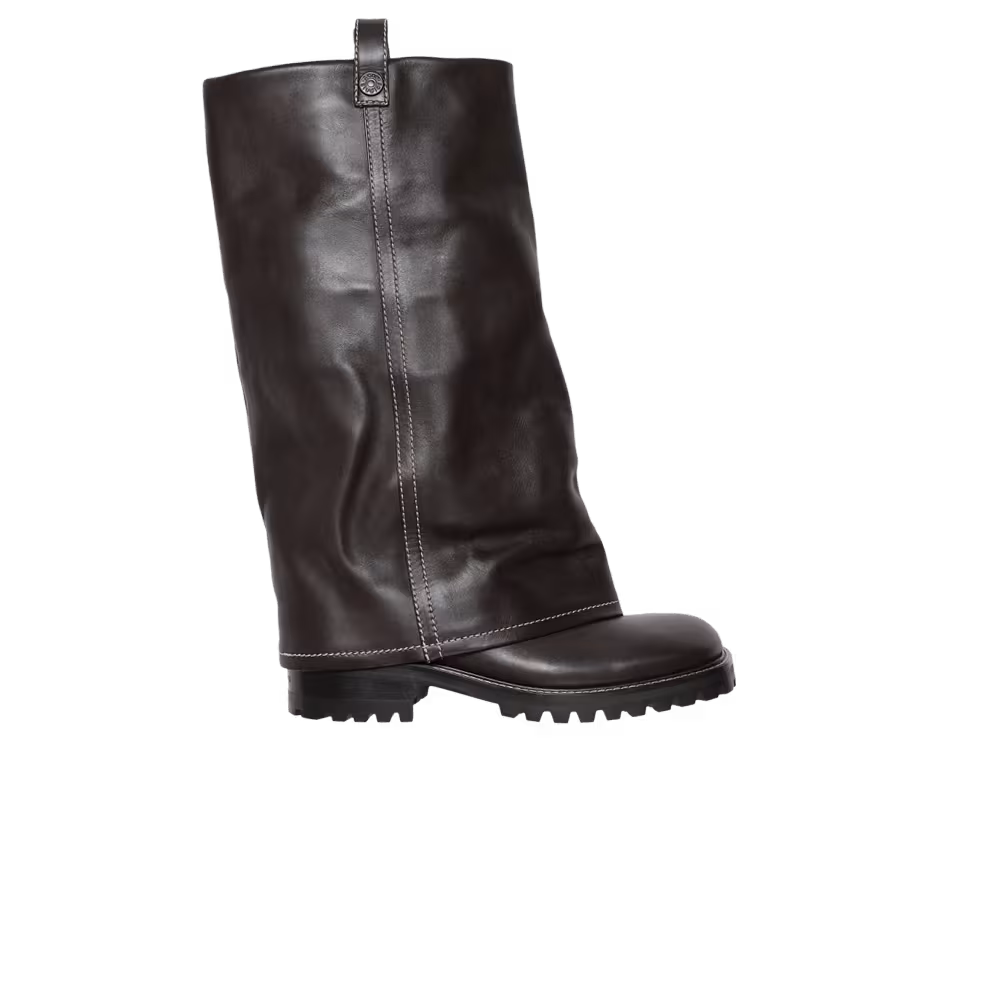 Acne Studios Leather Buckle Boot Mocha Brown