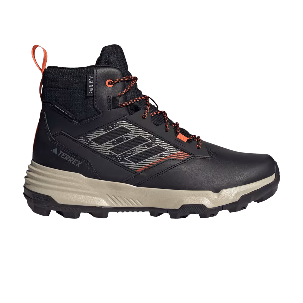 Adidas Terrex Unity Leather Mid Rain.RDY Black Semi Impact Orange